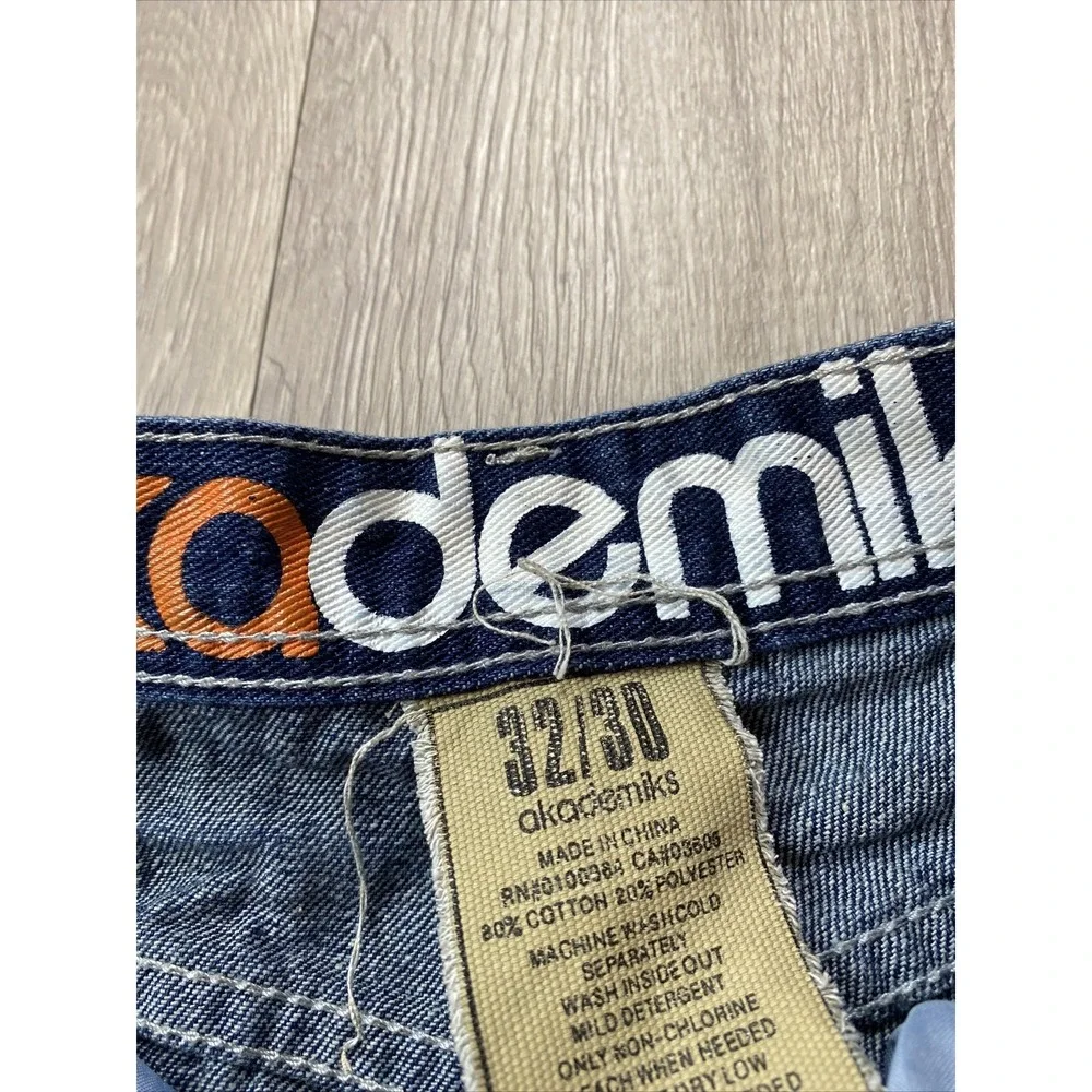 Akademiks Jeans Men's Size 32 Medium Wash Distressed Math Y2K VTG 00's‎ Denim